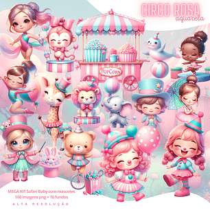 Kit Digital Circo Rosa