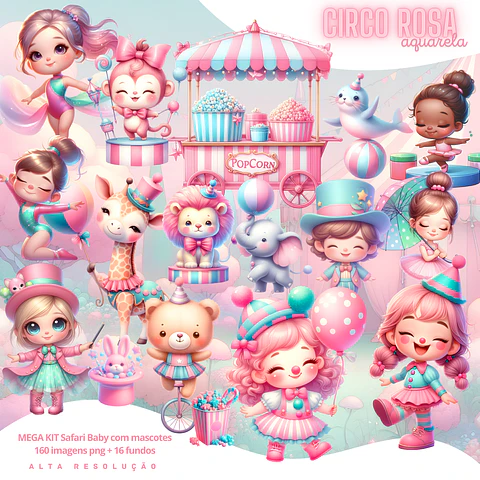Kit Digital Circo Rosa