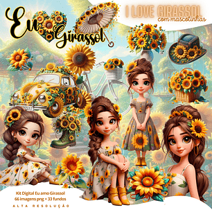 Kit Digital Menina Girassol