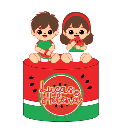 Arquivo Topo de Bolo Melancia Bebês - EM CAMADAS