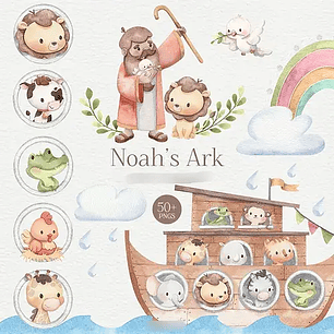 Kit Digital Arca de Noé Aquarela