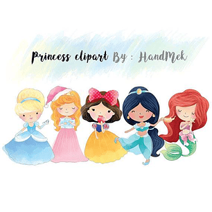 Kit Digital Princesas Disney Aquarela