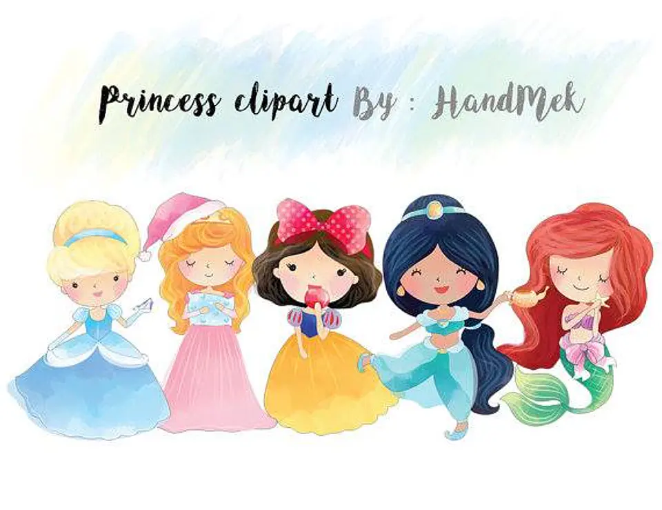 Kit Digital Princesas Disney Aquarela 1