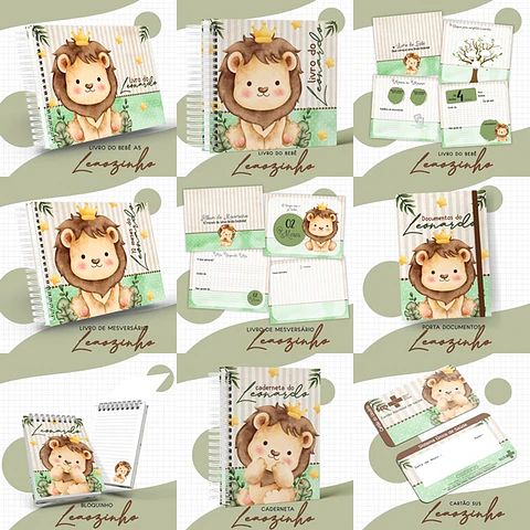 Arquivo Combo Encadernação Baby Leãozinho