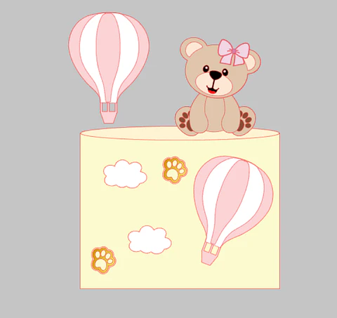 Arquivo Topo de Bolo Ursinha Balão - EM CAMADAS