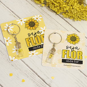Arquivo Setembro Amarelo Card Chaveiro Girassol