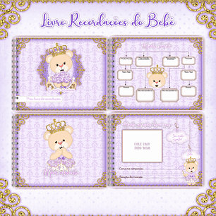 Arquivo Combo Baby Ursinha Lilás