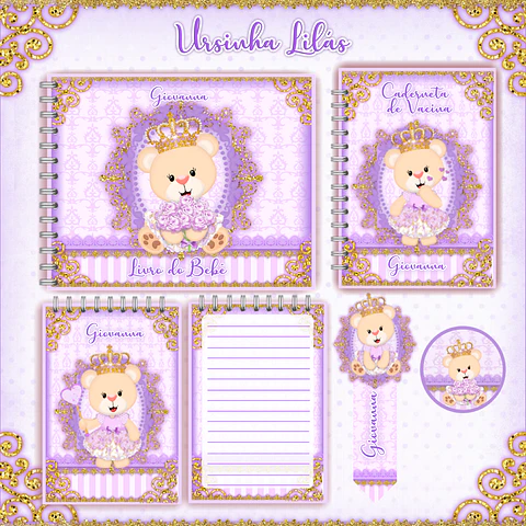 Arquivo Combo Baby Ursinha Lilás