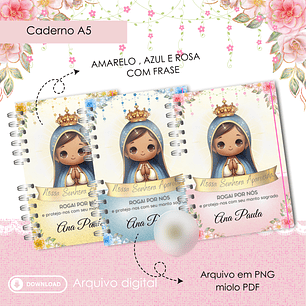 Arquivo Encadernação Caderno A5 Nossa Senhora