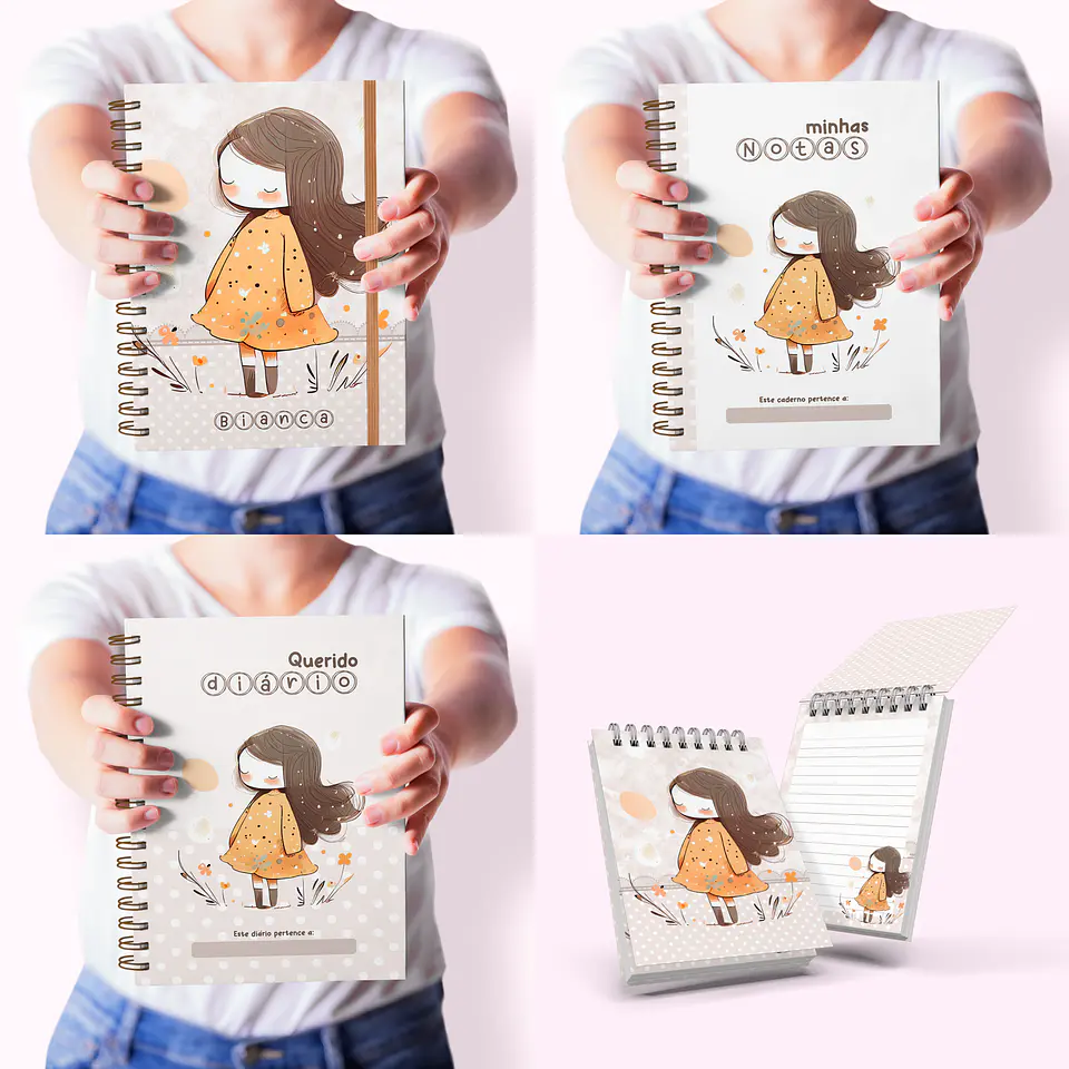 Arquivo Pack Children (Caderno Pautado + Planejamento Diário + Diário) + Brindes - cute 1