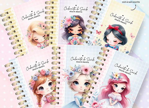 Arquivo Combo Capas Caderneta Princesas Disney - encaderna com amor