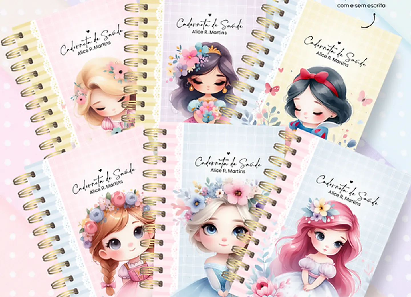 Arquivo Combo Capas Caderneta Princesas Disney - encaderna com amor 1