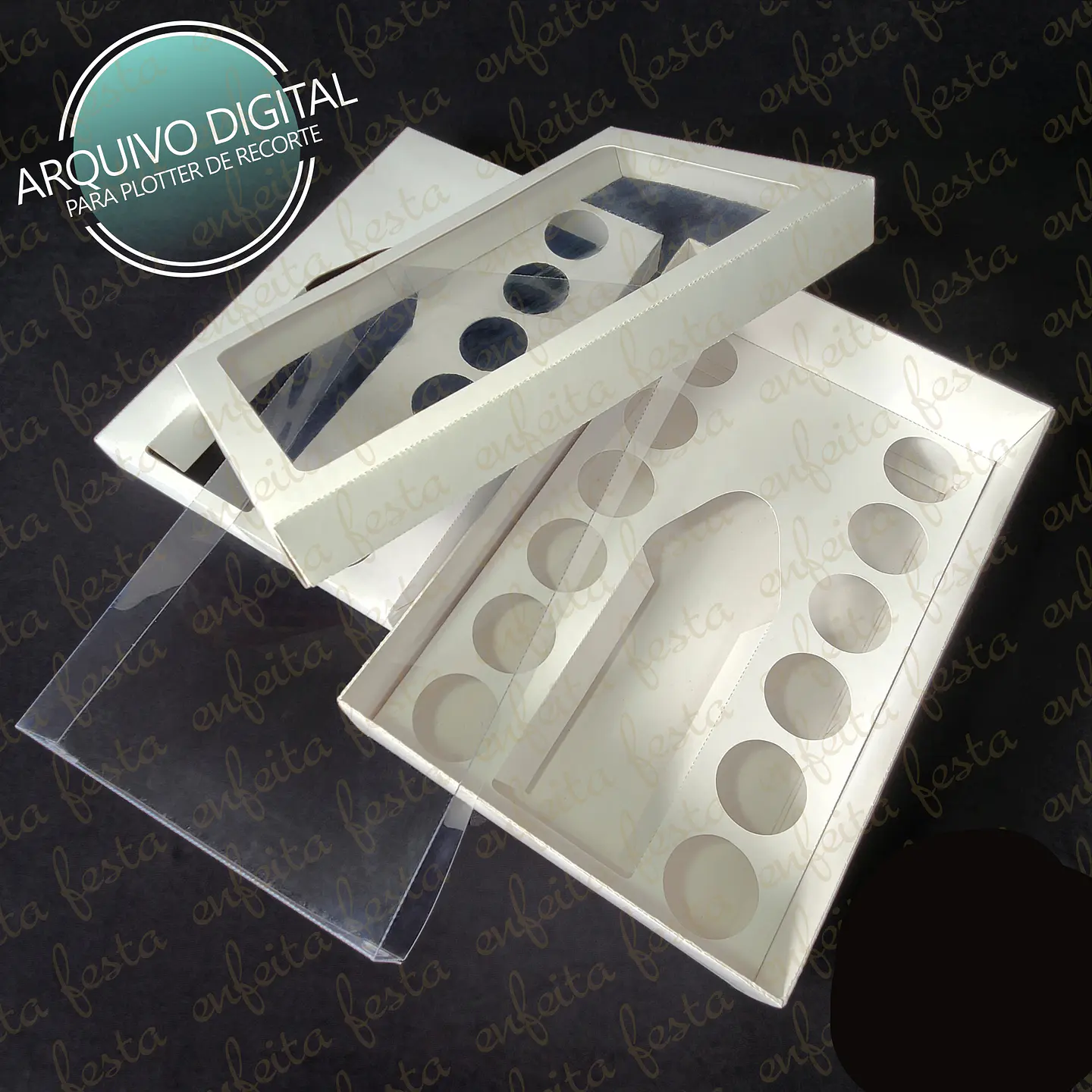 Arquivo Caixa Long Neck e Doces Tampa Visor de Acetato - enfeita  6