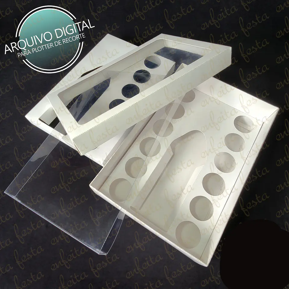 Arquivo Caixa Long Neck e Doces Tampa Visor de Acetato - enfeita  6