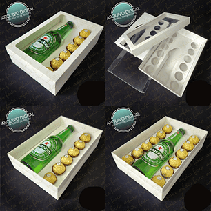 Arquivo Caixa Long Neck e Doces Tampa Visor de Acetato - enfeita 