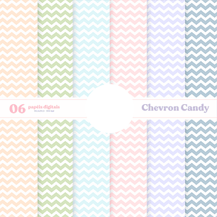 Kit Digital Papéis Chevron Candy - VÊ