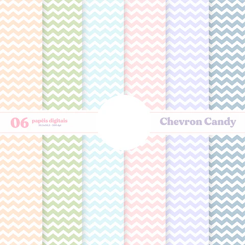 Kit Digital Papéis Chevron Candy - VÊ