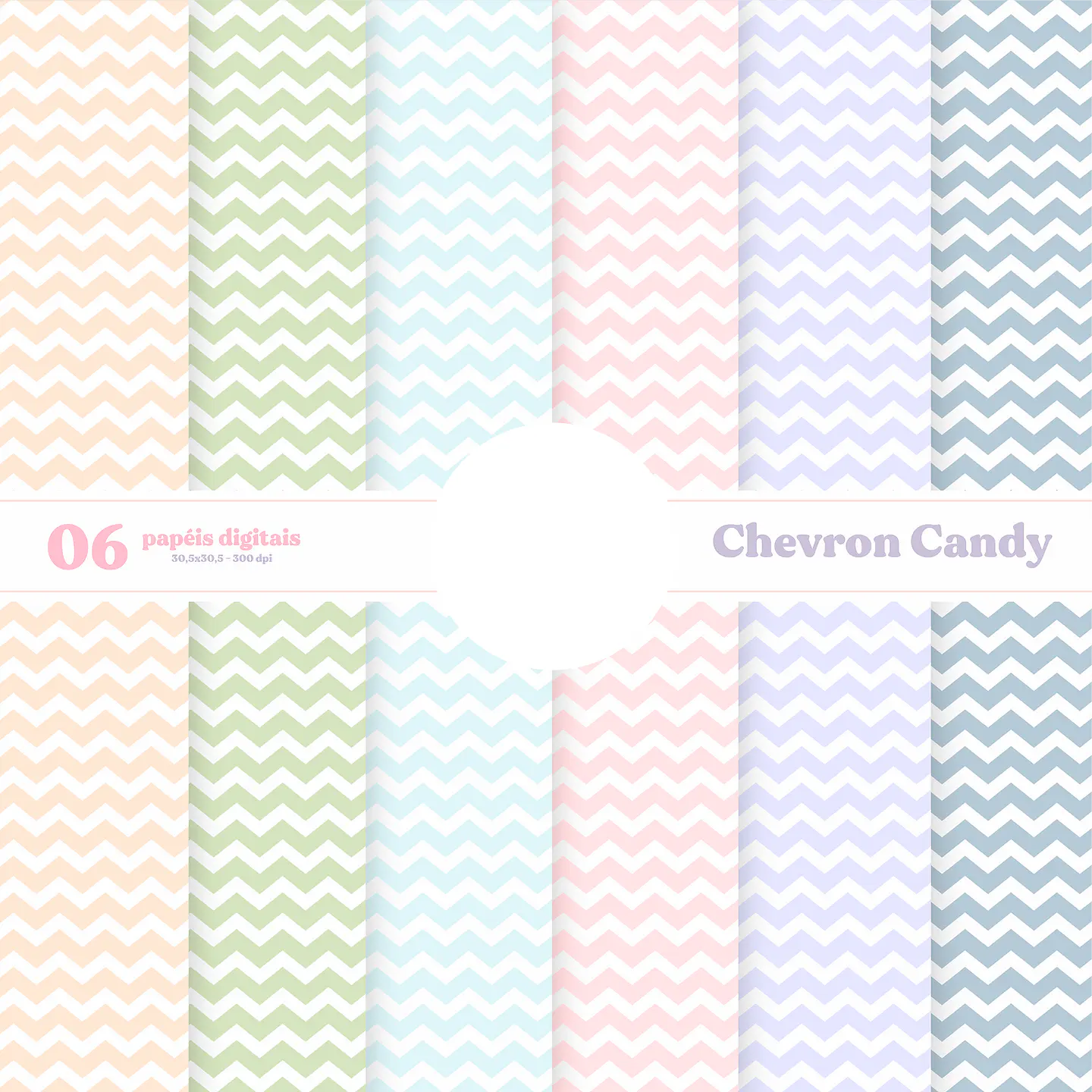 Kit Digital Papéis Chevron Candy - VÊ 1