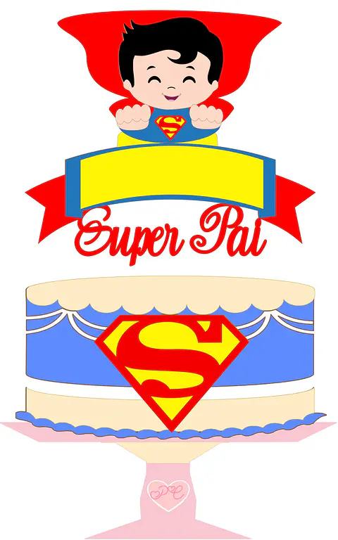 Arquivo Topo de Bolo Dia dos Pais Super Homem - EM CAMADAS