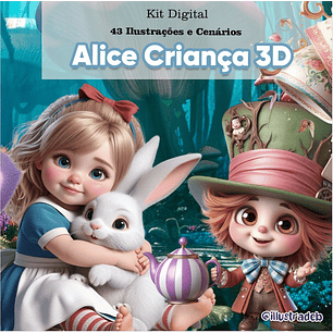 Kit Digital Alice Criança - Illustradeb