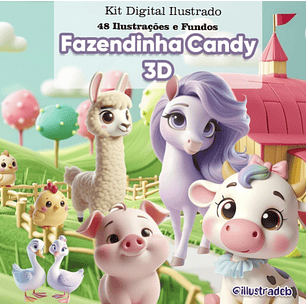 Kit Digital Fazendinha Candy - Illustradeb