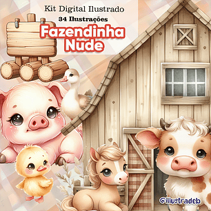 Kit Digital Fazendinha Nude - Illustradeb