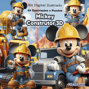 Kit Digital Mickey Construtor - Illustradeb