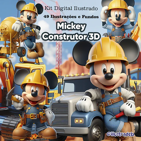 Kit Digital Mickey Construtor - Illustradeb