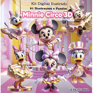 Kit Digital Minnie Circo 3d - Illustradeb