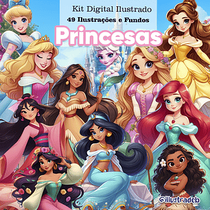 Kit Digital Princesas Disney - Illustradeb