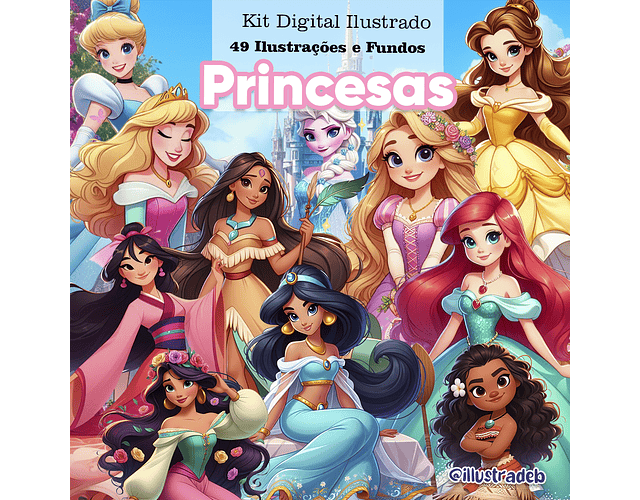 Kit Digital Princesas Disney - Illustradeb