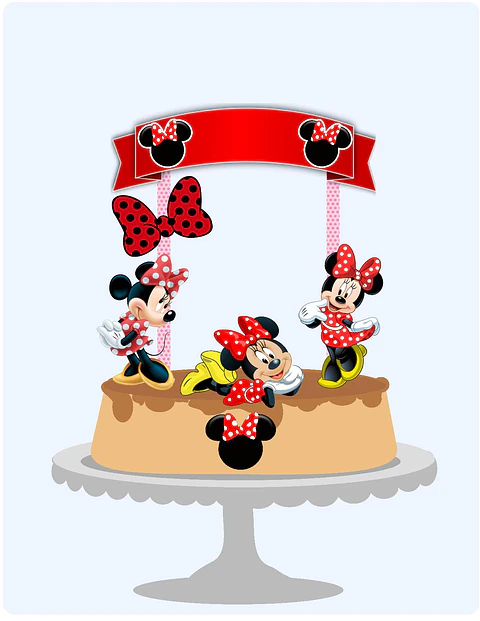 Arquivo Topo de Bolo Minnie Vermelha