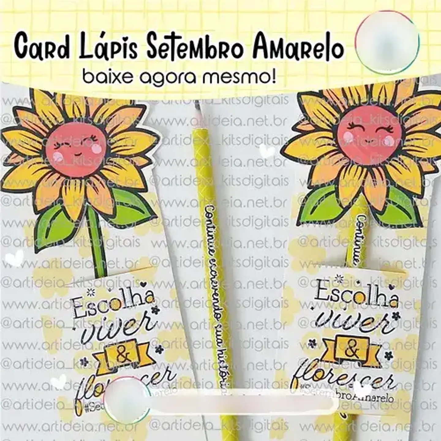 Arquivo Setembro Amarelo Card Lápis Girassol - ART IDEIA 1
