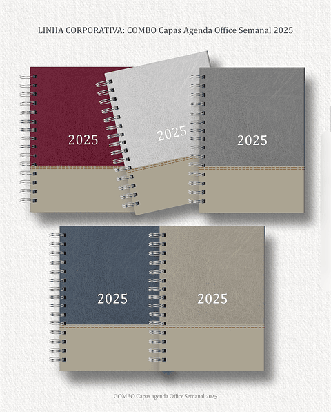 Arquivo Combo 10 capas A5 para Agenda Office Semanal 2025 - carinas