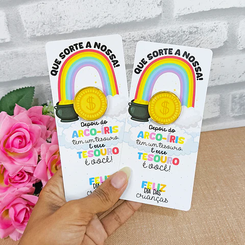 Arquivo Dia das Crianças Card Moeda Arco Iris - Desenhitos