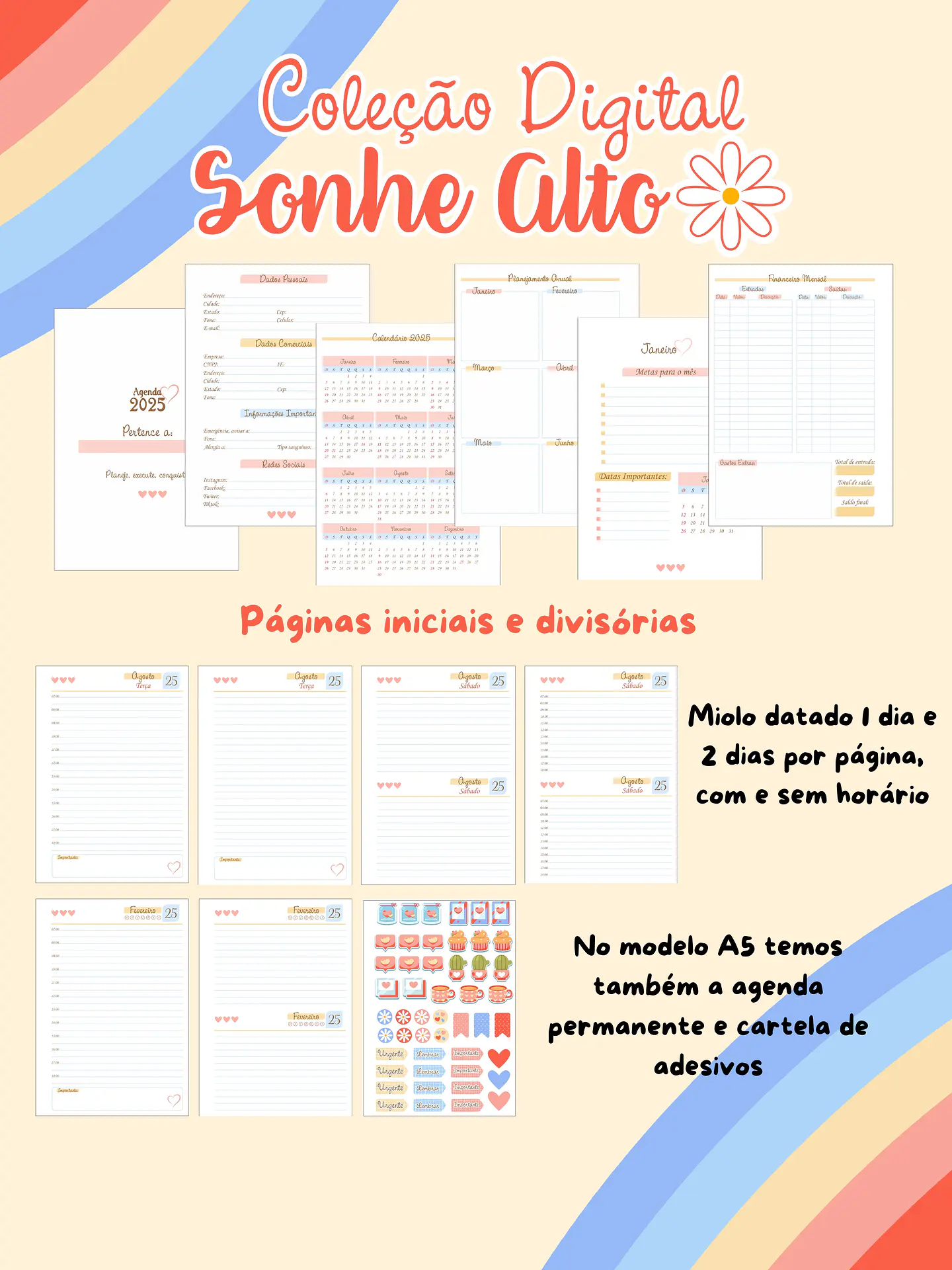 Arquivo Combo Agendas e Calendários 2025 - Coleção Sonhe Alto - GB 9