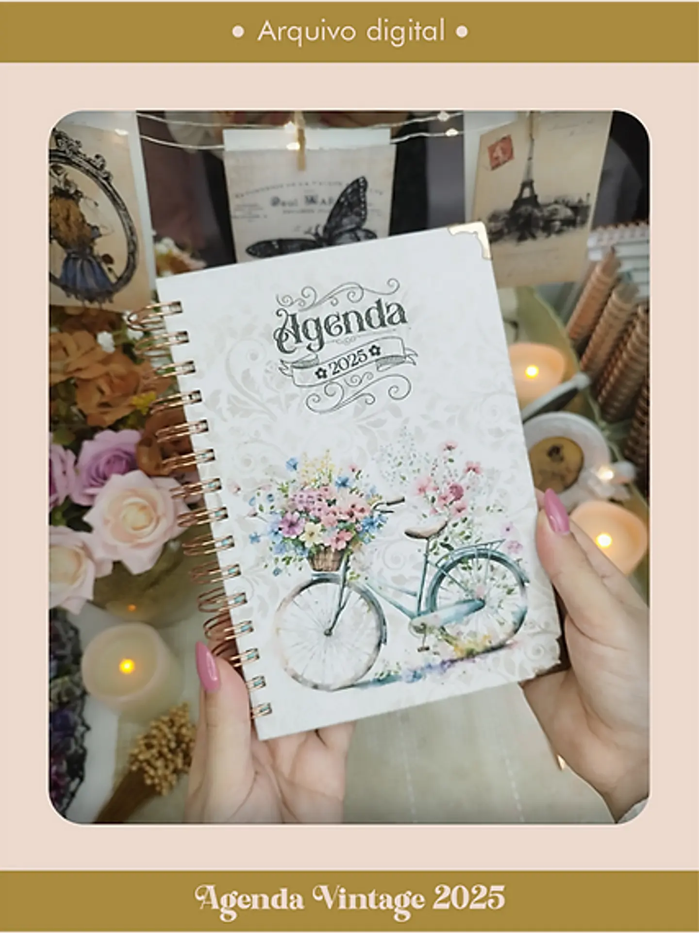 Arquivo Agenda Vintage 2025 e sem data - PERFEITO MIOLO 4