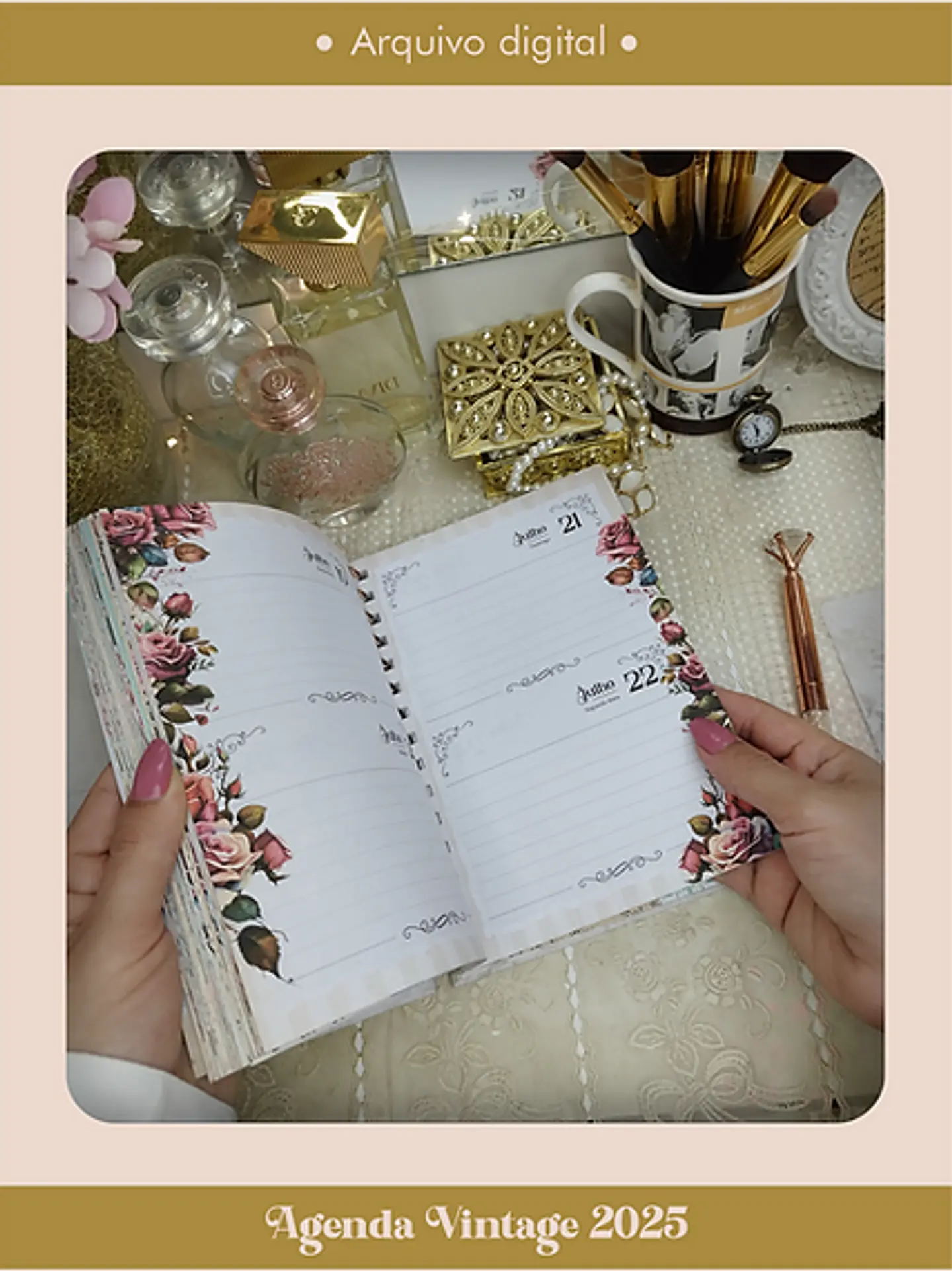 Arquivo Agenda Vintage 2025 e sem data - PERFEITO MIOLO 7