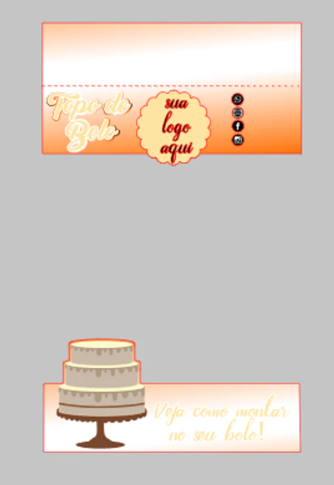 Arquivo de Corte Embalagem para Topo de Bolo