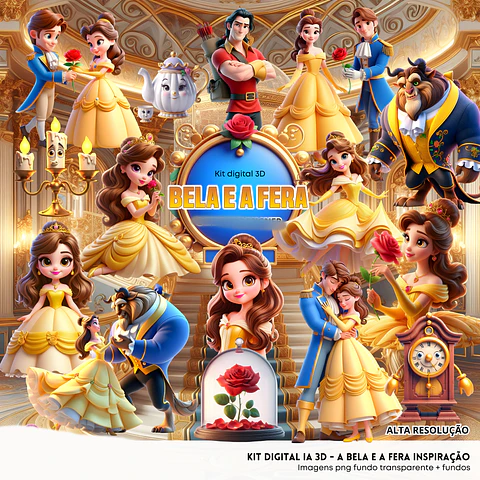 Kit Digital A Bela e a Fera 3D - Fanddy