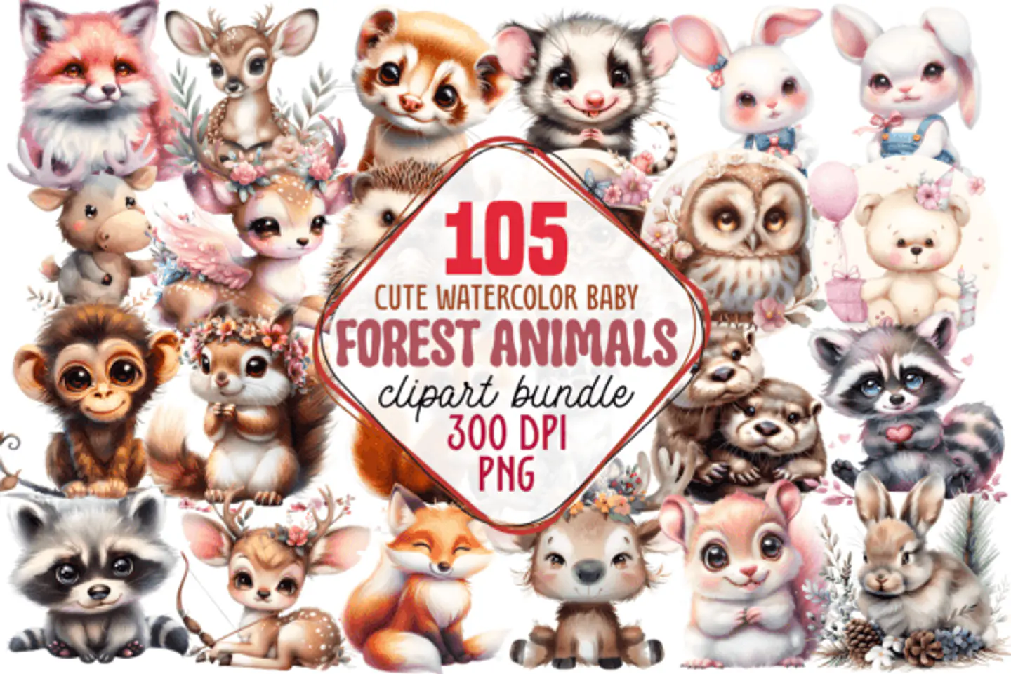 Kit Digital Animais da Floresta Bosque 1