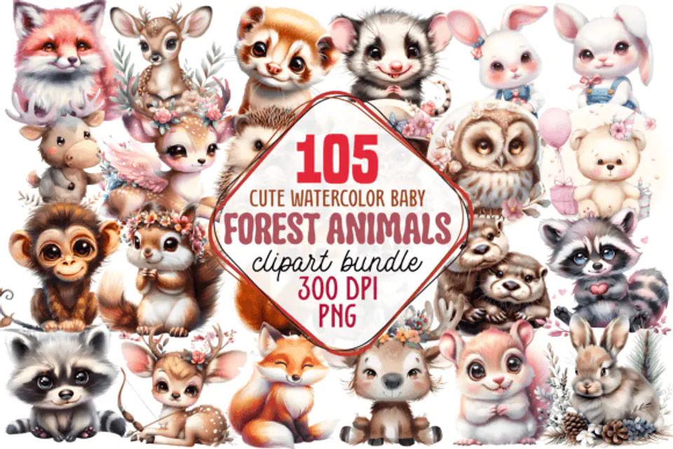 Kit Digital Animais da Floresta Bosque 1