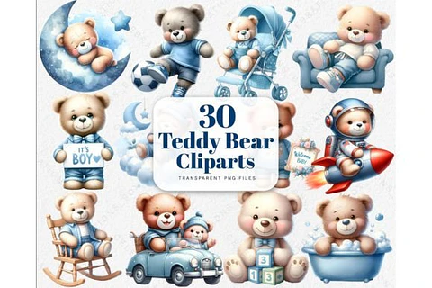 Kit Digital Ursinho Azul