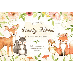 Kit Digital Animais da Floresta - Bosque