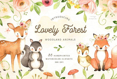 Kit Digital Animais da Floresta - Bosque