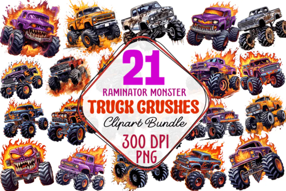Kit Digital Monster Truck - Carros 1