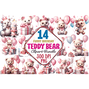 Kit Digital Ursinha Rosa Aniversário