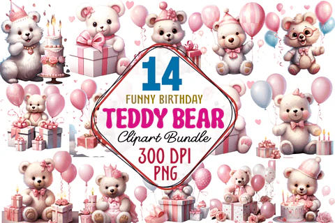 Kit Digital Ursinha Rosa Aniversário