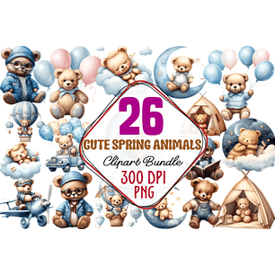 Kit Digital Ursinho Azul