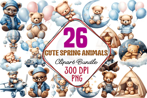 Kit Digital Ursinho Azul